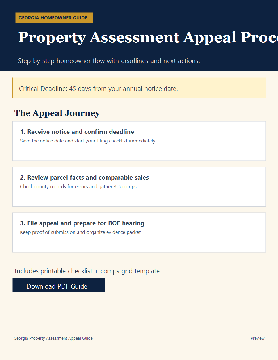Preview of Georgia Property Assessment Appeal Process guide